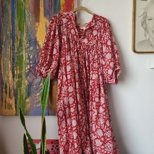 Daughters of India Medium Red Kyra Midi Dress